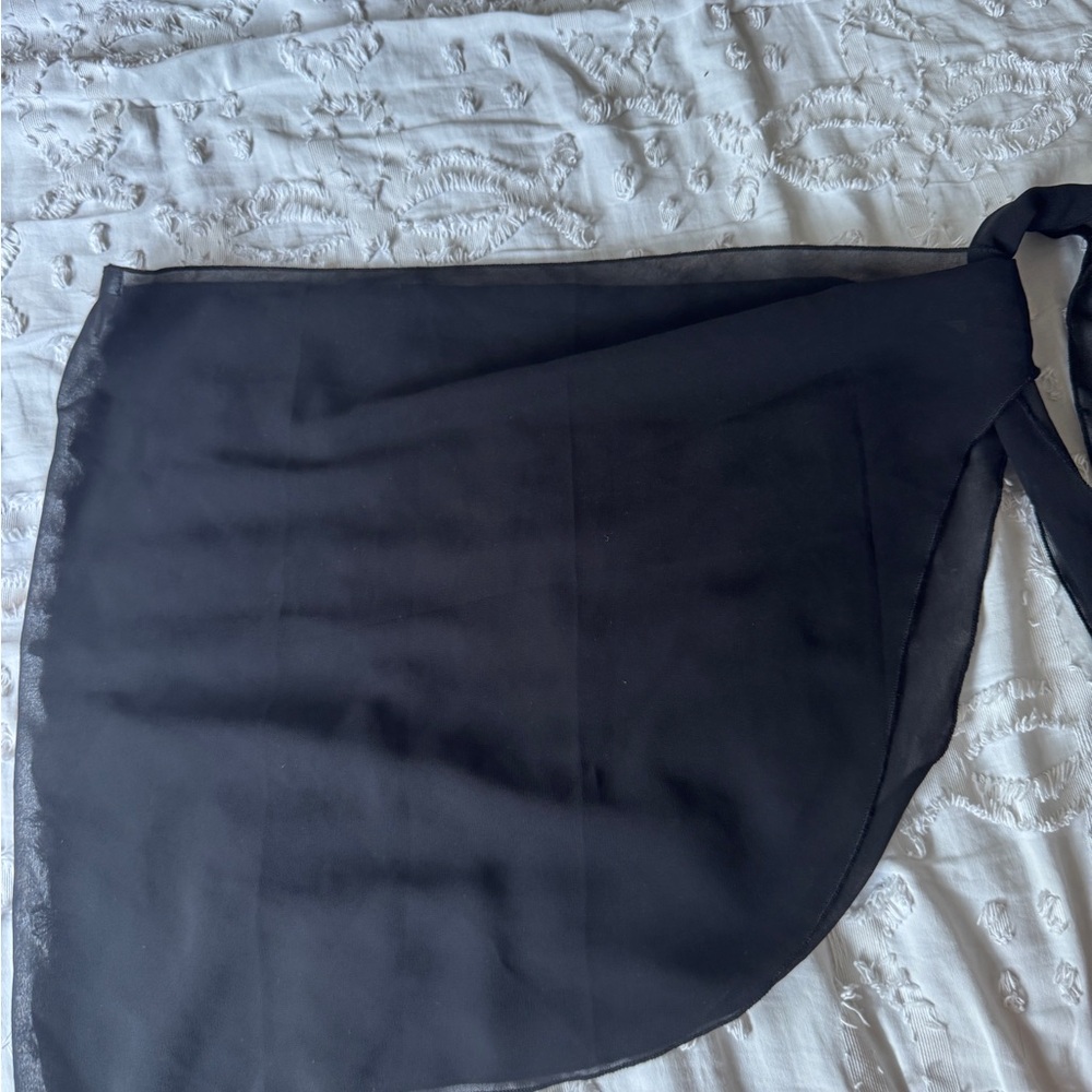 Black/ White set Sheer Wrap Skirt for Bikini and Beach